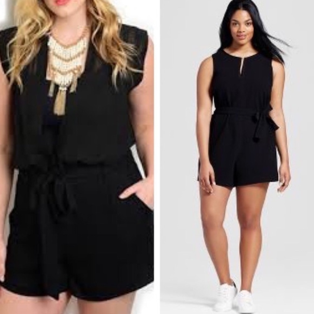 Victoria Beckham x Target black tie waist romper, Sz. 3X